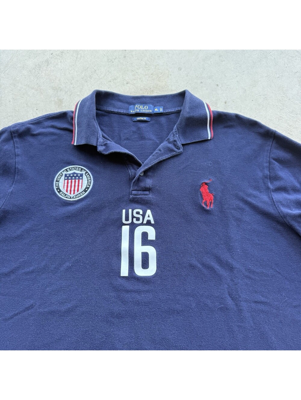 Polo Ralph Lauren 2016 US Olympic Team USA Polo Shirt Navy Mens L/XL